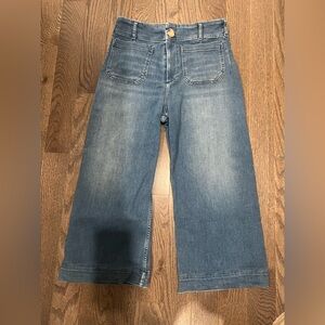 Maeve (Anthropologie) Colette Cropped Denim Wide-Leg Jeans